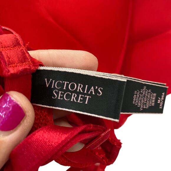 VICTORIA’S SECRET Red Lace Corset Negligée intimate Bodysuit Sexy Size MEDIUM - Picture 3 of 8
